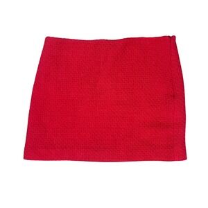 MNG Women's M‎ Red Mini Skirt Tweed Textured High Waist Casual Party